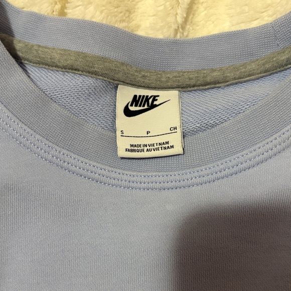 Nike Light Blue Pullover Sweatshirt with White Swoosh - Picture 2 of 3